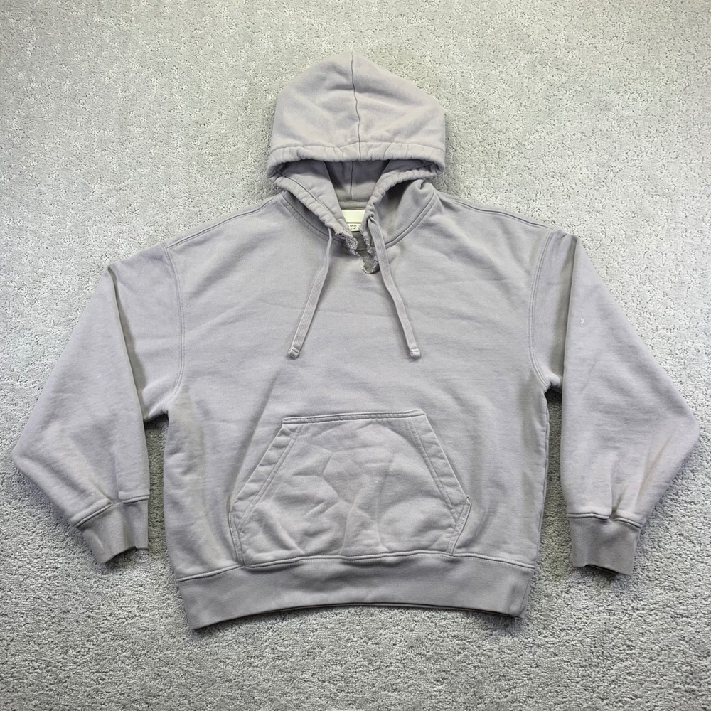 H&M Blank Staple Hoodie Size XS Gray Pullover Distressed Oversized Heavy